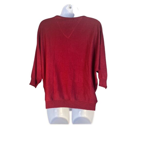 Philosophy Woemens‎ 3/4 Sleeve V-neck Red Shirt Size Medium - Picture 3 of 6